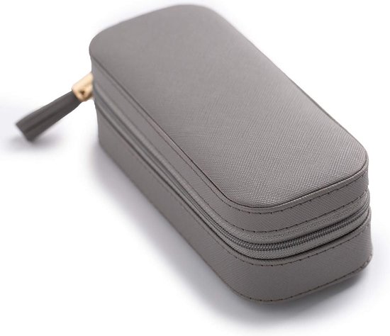 Vlando Sieradenkistje voor meisjes, sieradendoos voor dames, klein met spiegel, reissieradenetui van leer, voor het opbergen van oorbellen, ringen, delicate kettingen, horloges en lippenstift
