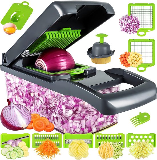 Hachoir à légumes, coupe-légumes, coupe-cube, coupe-légumes multifonctions  Veg Onion... | bol