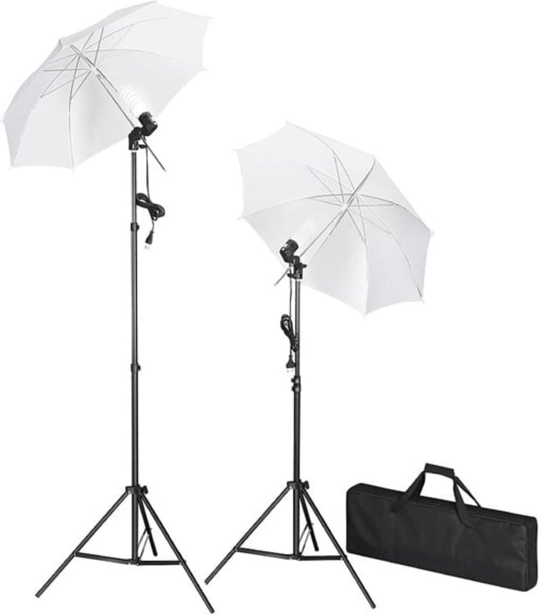 The Living Store Studiolampenset inclusief statieven en paraplu's - Fotostudio Set