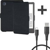iMoshion Hoesje geschikt voor Kobo Clara 2E E-reader Hoesje & USB C naar USB A Kabel 1 meter - Zwart