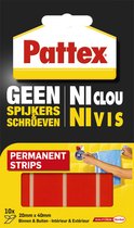 Pattex Plakstrips 10 pcs | Permant Strips voor binnen gebruik | Poster & Planken.