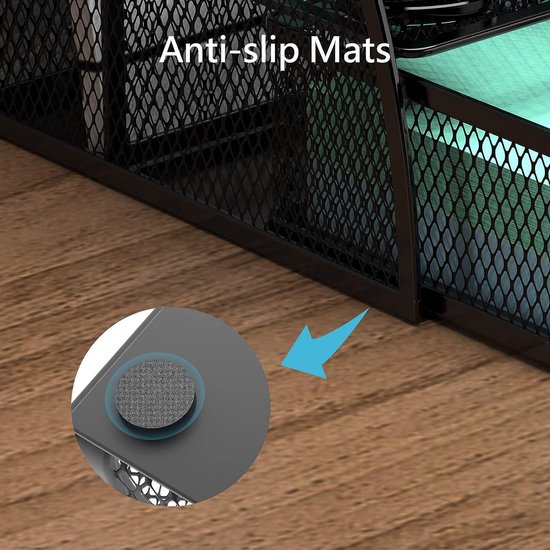 BOTC Pennenbak - 7 in 1 Pennenhouder - Bureau Organizer - Desk - Metaal - Zwart