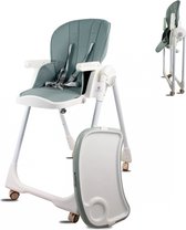 Mobiclinic Simba Kinderstoel met wielen - In hoogte verstelbaar - Inklapbaar - Verwijderbaar blad - Verstelbaar Baby Eetstoel - Steunharnas - 5-puntsgordel - Wielen met rem - Wasbare en afneembare stof - Kinderzitje