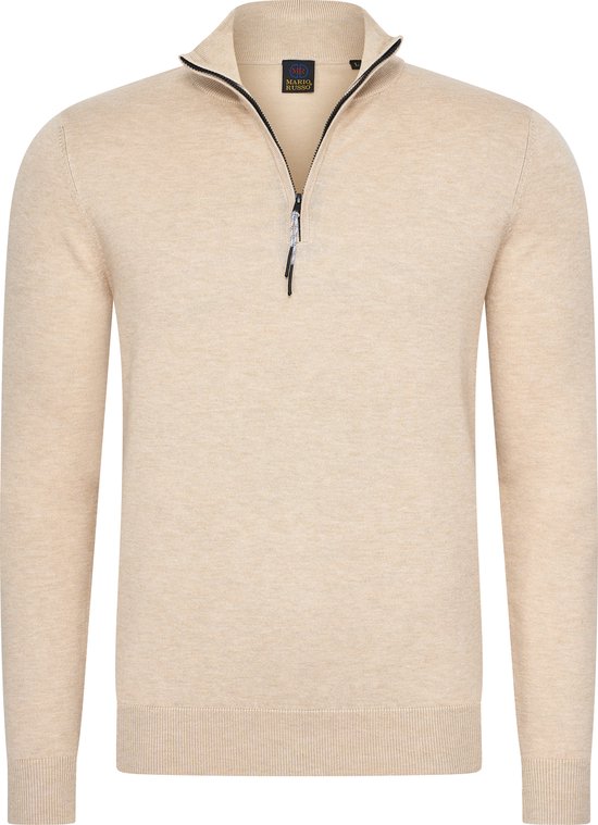 Foto: Mario russo half zip sweater trui heren sweater heren coltrui heren m beige