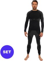Heatkeeper - Thermo broek/shirt premium heren - Set - Zwart - L - Thermokleding heren