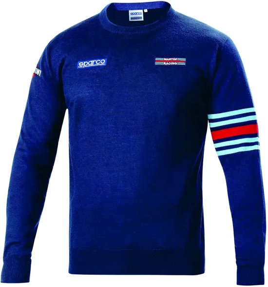 Sparco CREWNECK Martini Racing Sweatshirt - 100% Katoen - Gemaakt in Italië - Marineblauw - Sweatshirt maat XL