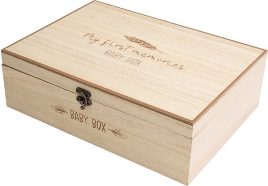 Prénatal Bewaardoos Hout - Babybox - Geboortedoos - Baby - Naturel - 29,5 x 21 x 9,2 cm (lxbxh)