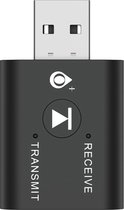 Émetteur et récepteur USB Bluetooth 5.0 2 en 1 | Bluetooth pour voiture | Voiture Bluetooth | - Portée jusqu'à 15 mètres - Deux ports audio - Adaptateur Audio sans fil - Émetteur et récepteur sans fil pour TV / PC / voiture / casque / haut-parleur