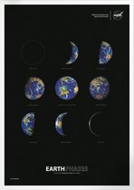 Nine Phases Of Earth From Tranquility Base | Space, Astronomie & Ruimtevaart Poster | A4: 21x30 cm