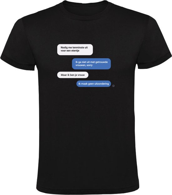 T-shirt homme Invite-moi à dîner - relation - amour - message - sms - rendez-vous - femme - homme - humour - drôle