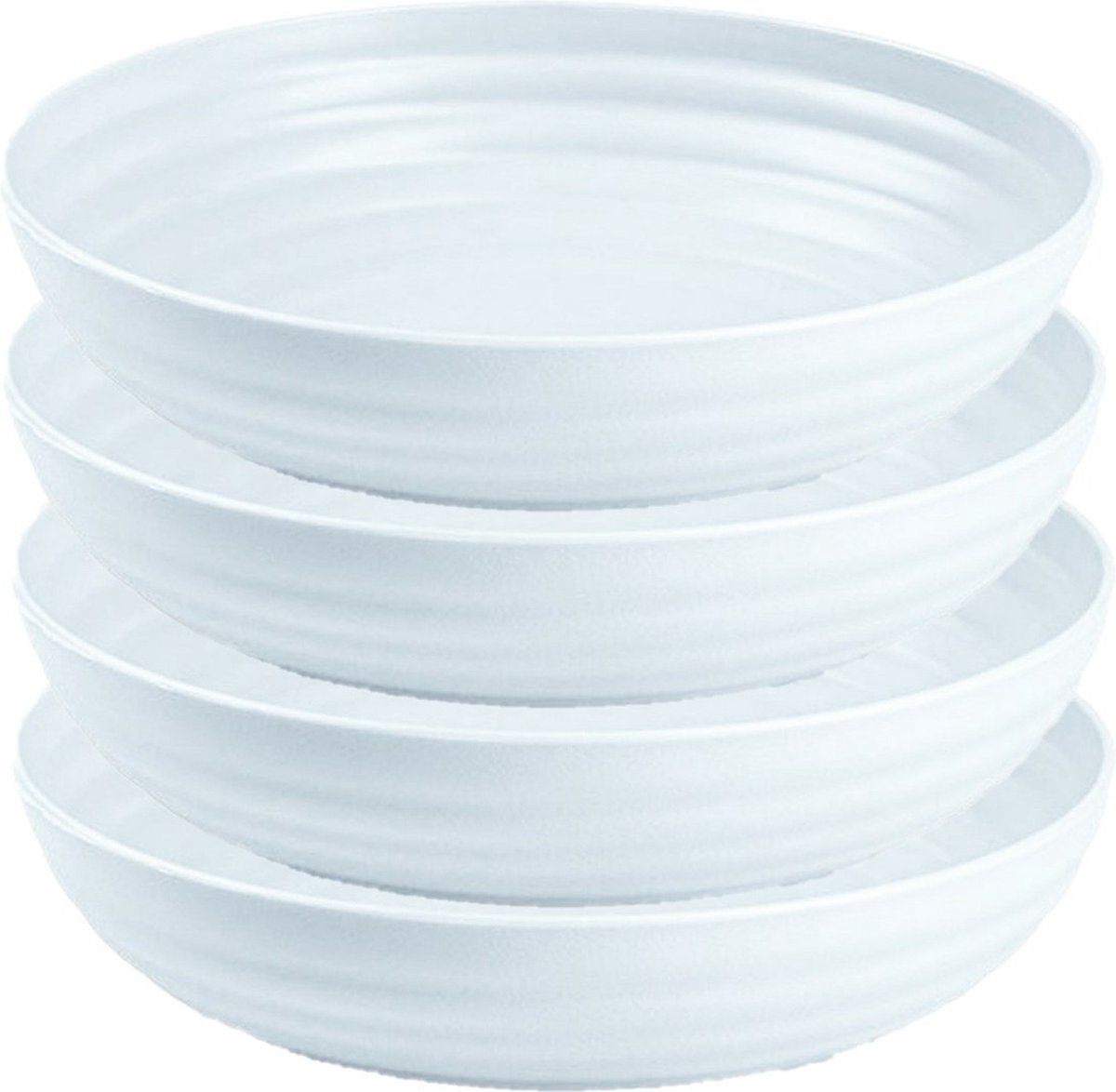 Plasticforte Kommetjes/schaaltjes - 4x - dessert/ontbijt - kunststof - D22 x 5.5 cm - Ivoor wit