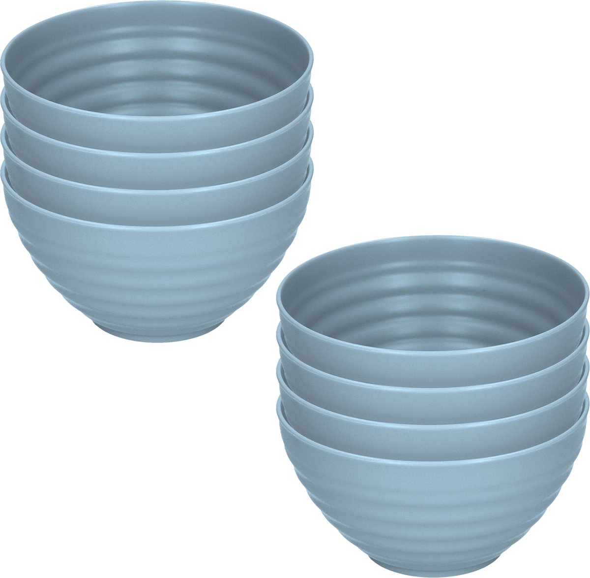 Plasticforte Schaaltjes - 8x - blauw - kunststof - 15 x 8 cm - kommen