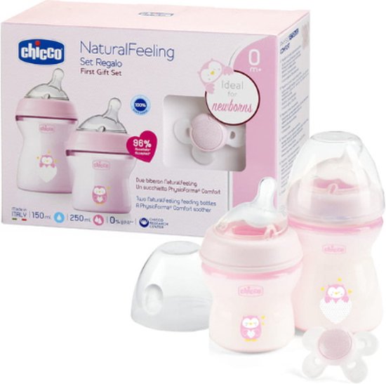 Set de Biberones CHICCO NATURAL FEELING PP Rosa