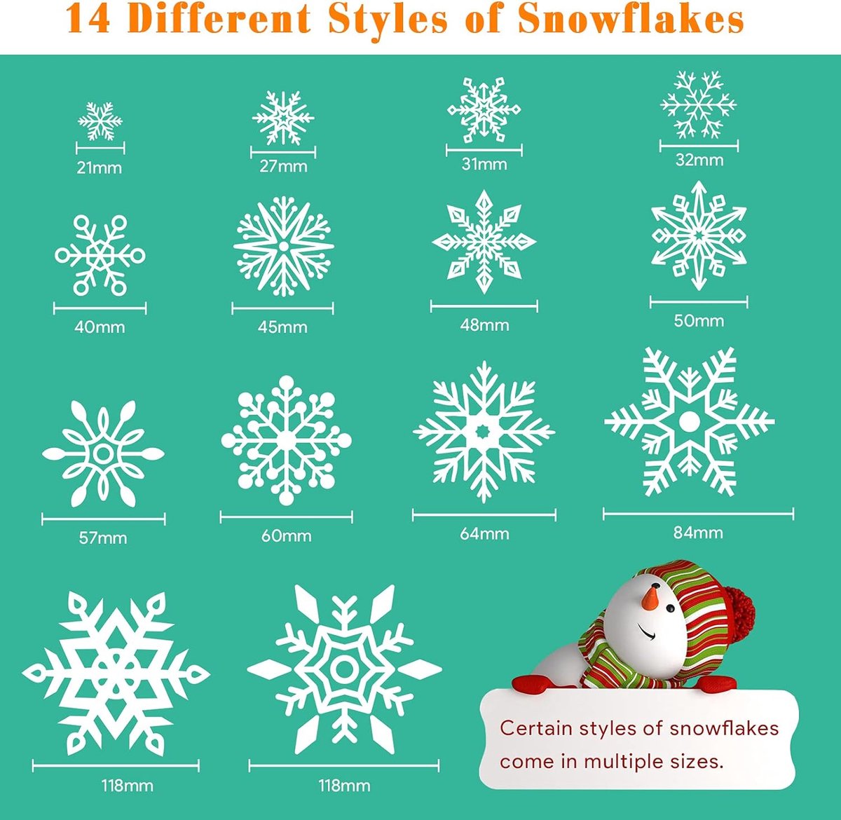 Raamstickers voor Kerstmis, wintersneeuwvlok, statisch hechtend, kerstsfeer, woondecoratieproducten voor glazen deuren, ramen, huishoudelijke apparaten, bureau, Tsuchiya