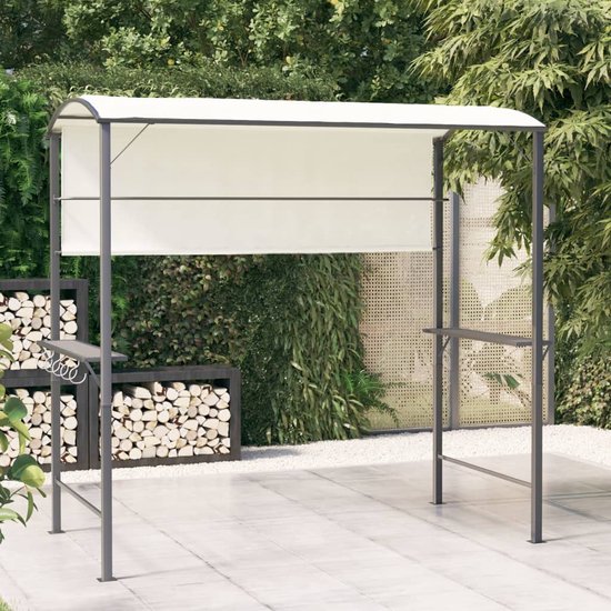 The Living Store Gazebo - Polyester - 220 x 110 x 200 cm - Crème