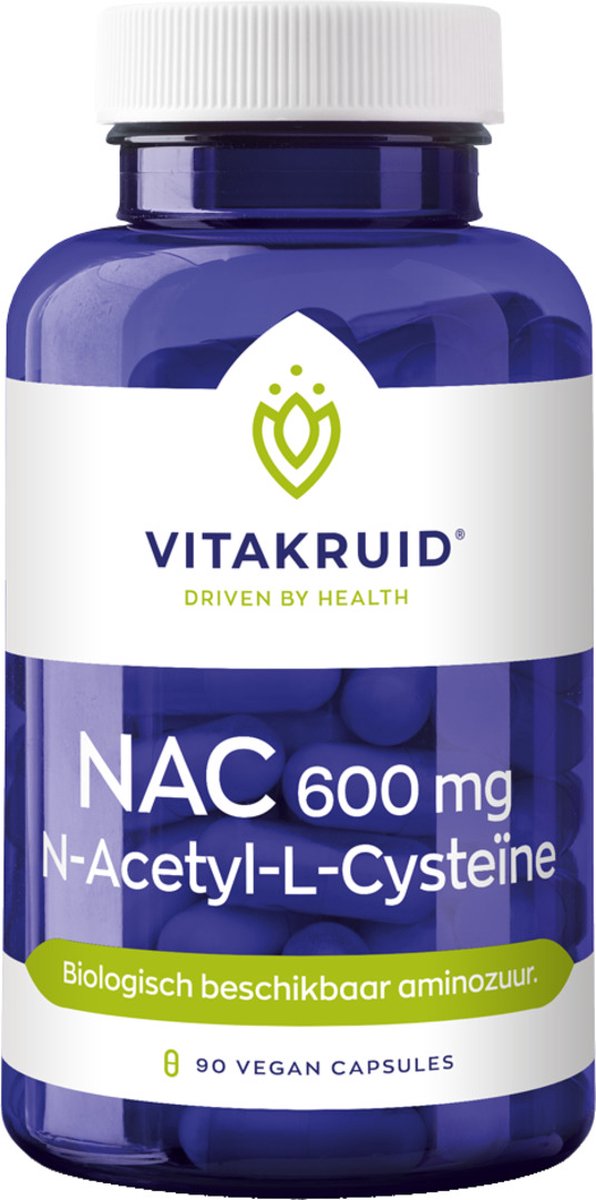 Vitakruid - NAC 600 mg N-Acetyl-L-Cysteine - 90 Vegetarische capsules - Vitakruid