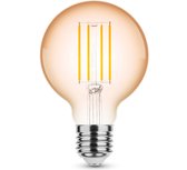 Ampoule LED E27 - Filament G80 - 4W remplace 33W - Lumière blanche chaude 1800K