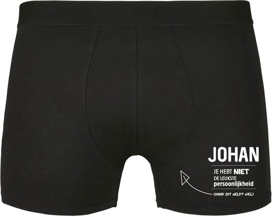 Johan, je hebt niet de leukste persoonlijkheid, maar dit helpt wel Heren Boxershort - relatie - vriend - onderbroek - grappig