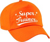 Bellatio Decorations cadeau pet/cap voor volwassenen - Super Trainer - oranje - geweldige coach