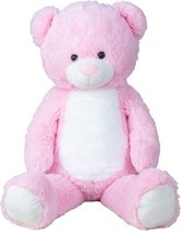 XL Beer knuffel van zachte pluche - roze - 100 cm - Teddyberen speelgoed/kraamcadeau
