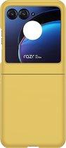 Mobigear Hoesje geschikt voor Motorola Razr 40 Ultra Telefoonhoesje Hardcase | Mobigear Colors Backcover | Razr 40 Ultra Case | Back Cover - Geel
