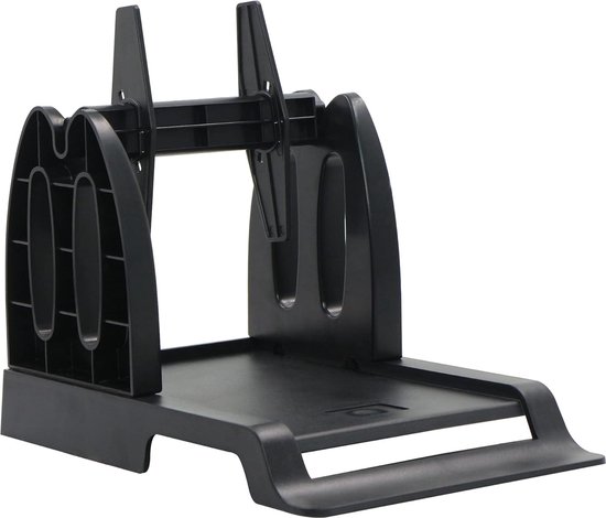 Support Etiquettes pour Bureau, Accessoires pour Imprimante Thermiques,Porte -étiquette Thermiques,Distributeur Etiquettes, Support Étiquette pour Étiquette Pliée et Étiquette Rouleau, Noir