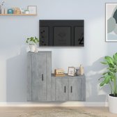 The Living Store TV-meubelset - Betongrijs - 57 x 34.5 x 40 cm - 40 x 34.5 x 80 cm