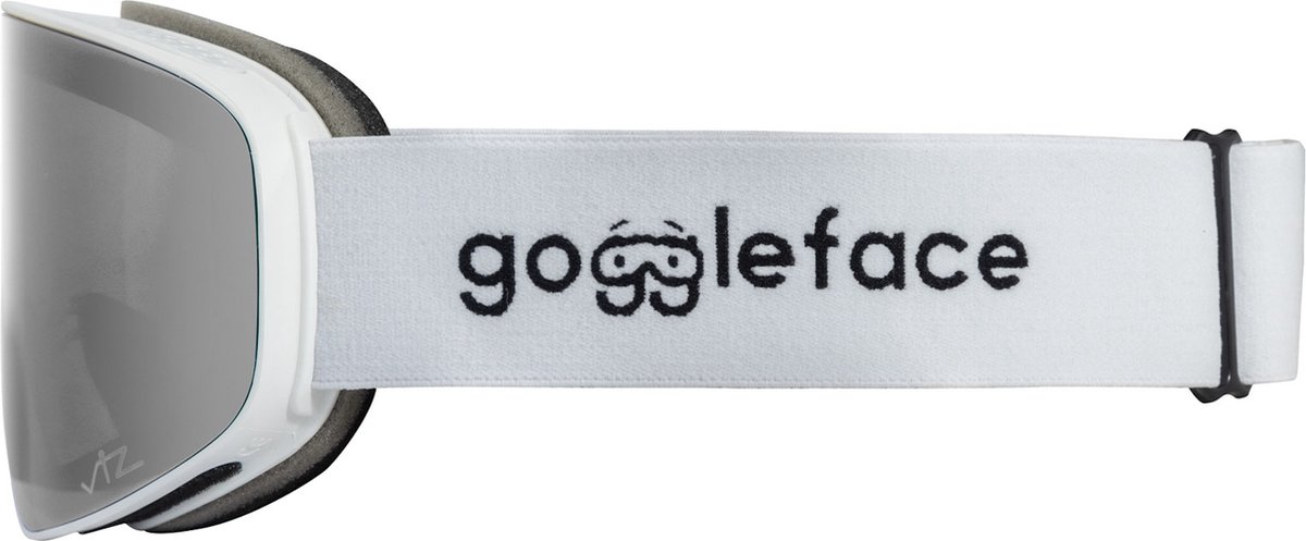 Goggleface - Straight Line White | Snow Silver - skibril - goggle - silver - wit