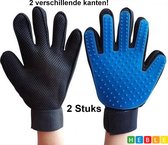 2 Stuks Vacht Verzorgingsborstel Voor Huisdieren - Haar en Klittenkam - Handschoen - Borstel - Huisdier - van Heble®