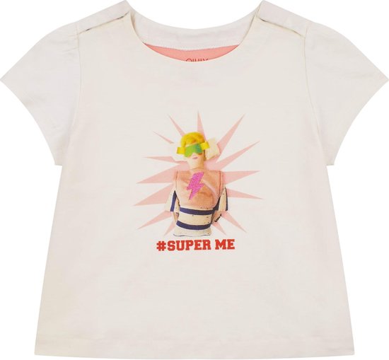 Tikkie short sleeve top 02 plain jersey with lycra off-white with Super ME White: 92/2yr