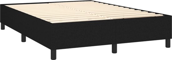 vidaXL-Boxspring-avec-matelas-tissu-noir-140x190-cm