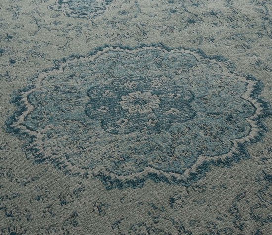 Tapis Vintage - Village - gris/bleu 140x200 cm