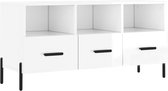 vidaXL - Tv-meubel - 102x36x50 - cm - bewerkt - hout - hoogglans - wit