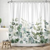 Rideau de douche, feuilles d'eucalyptus, plante à grandes feuilles, rideaux de salle de bain avec 12 crochets, imperméable, résistant à la moisissure, polyester, lavable, 183 x 183 cm