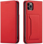 Mobiq - Magnetic Fashion Wallet Case iPhone 15 Pro Max - rood