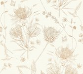 PAPILLON PAPILLONS ET FLEURS | Botanique et Animaux - Wit Marron Beige Oranje - Murs Living dessinés dans la Nature