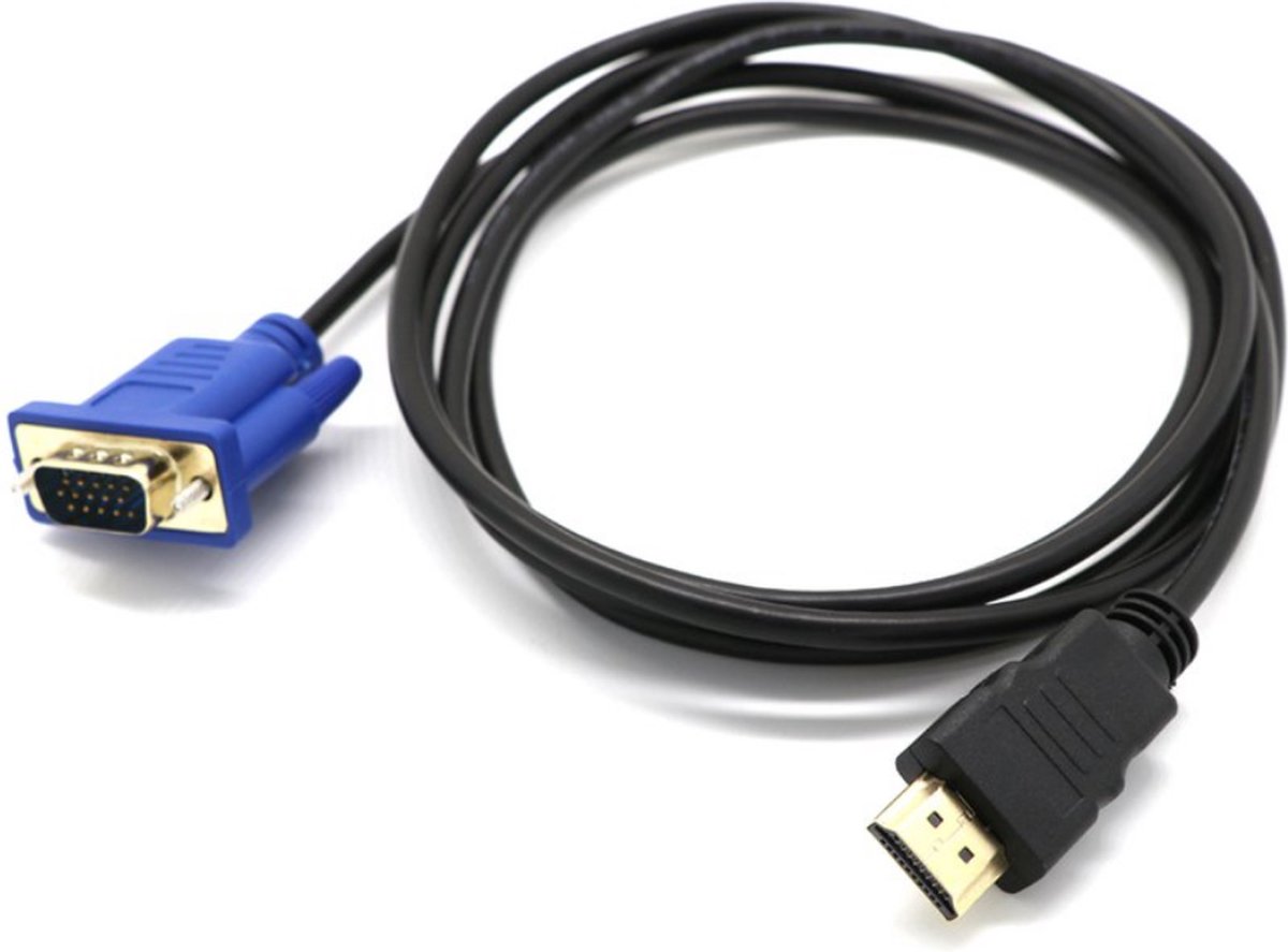 HDMI kabel Compatibel met VGA - HDTV 1080P Adapterkabels - Convertorkabel 1 Meter - Zwart