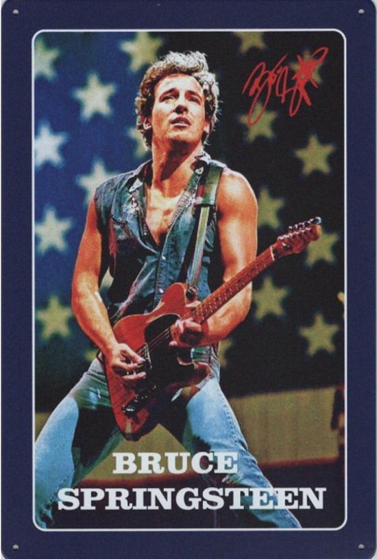 Metalen wandbord Bruce Springsteen - 20 x 30 cm