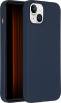 Accezz Hoesje Siliconen Geschikt voor iPhone 15 Plus - Accezz Liquid Silicone Backcover - Donkerblauw