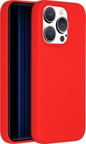 Accezz Hoesje Geschikt voor iPhone 15 Pro Hoesje Siliconen - Accezz Liquid Silicone Backcover - Rood