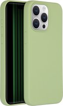 Accezz Hoesje Siliconen Geschikt voor iPhone 15 Pro Max - Accezz Liquid Silicone Backcover - Groen