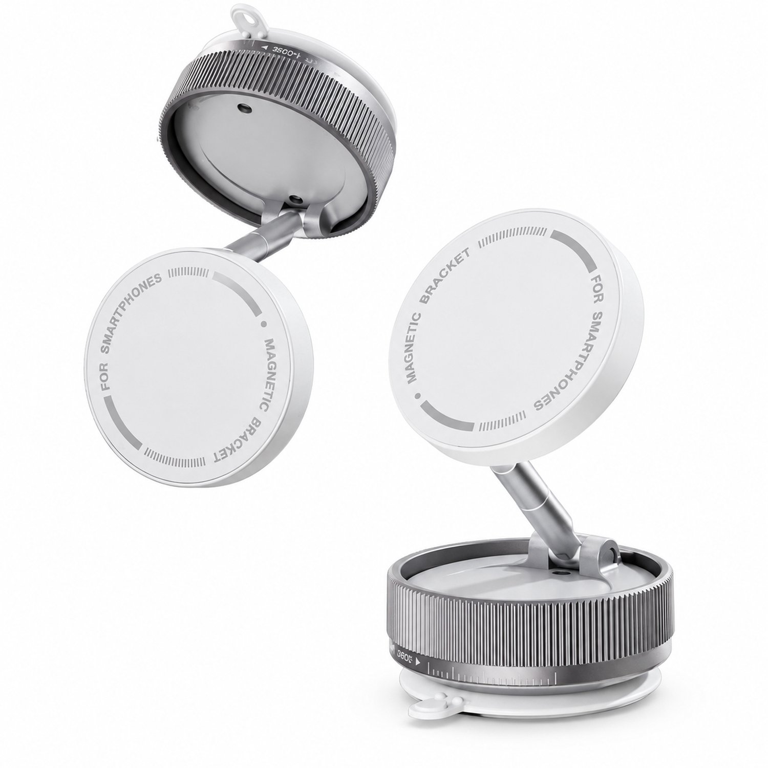 Telefoonhouders auto magnetische telefoonhouder met vacuümzuignap in wit verpakking 8,5 x 8,5 x 5 cm