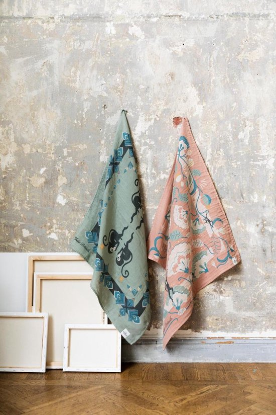 Elodie Bamboe Hydrofiele doek - Hydrofiele doeken - Tetradoeken - 80x 80 cm - Everest Feathers van Elodie — afbeelding 2