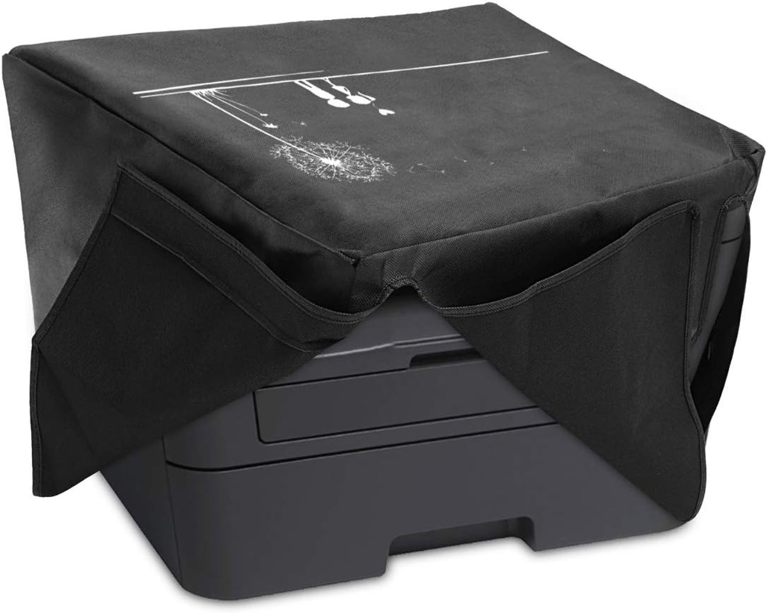 printer beschermhoes - compatibel met Brother DCP-L2530DW - kunststof in wit/zwart - beschermt tegen stof en vuil - Vemera