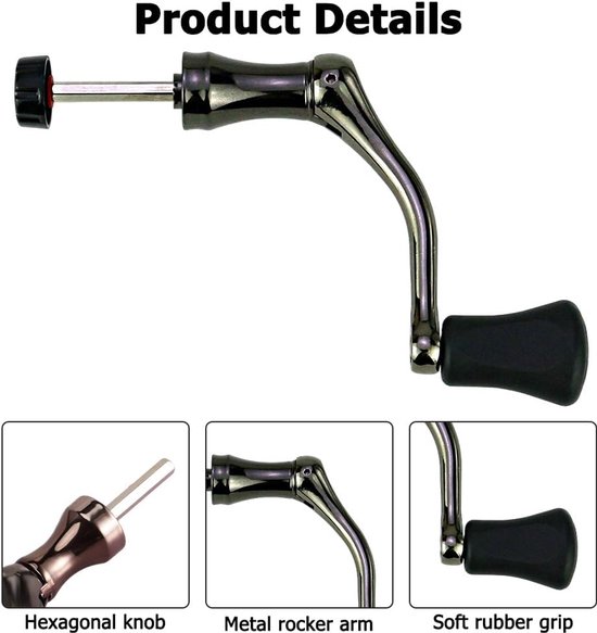 Vissen spinning reel handvat 2 stks - volledig metalen rocker grip - zeshoekige asvorm - ServiceTopper — afbeelding 5