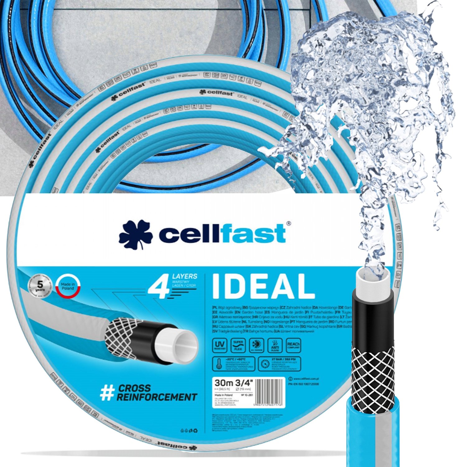 30m Tuinslang 3/4" IDEAL 4-laags, Flexibel & Sterk
