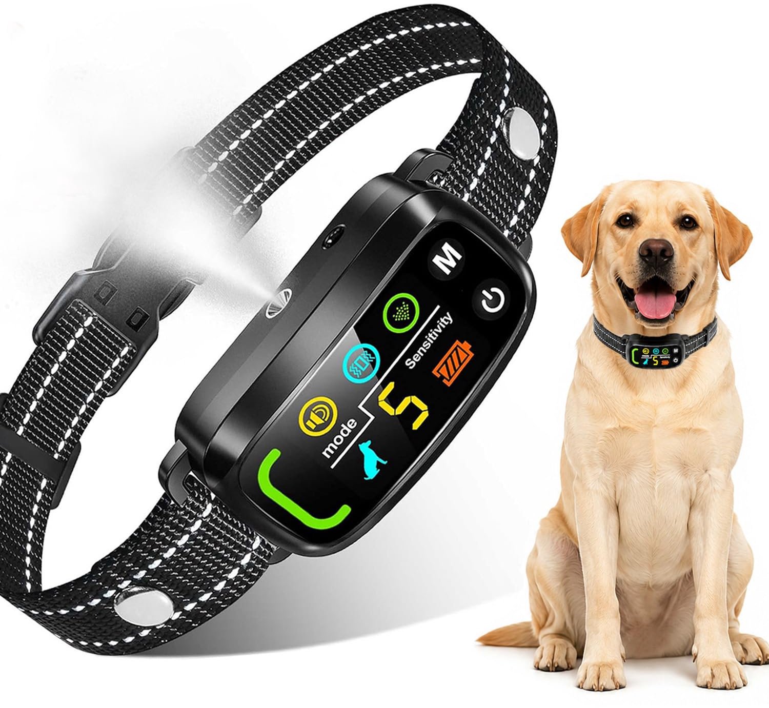 SnelShoppen - Citronella Spray Blafband voor Honden, Piep + Vibratie + Spray, 5 Instelbare Standen, Effectief Tegen Blafgedrag, Ideaal Voor Training,