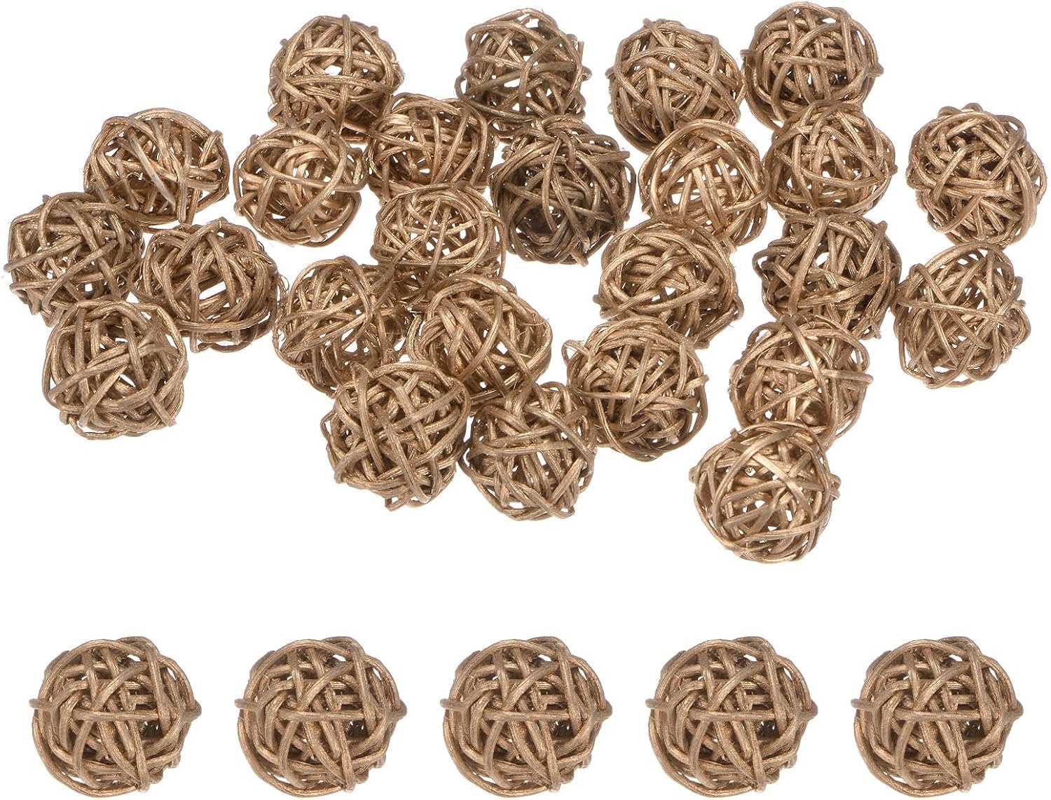 Rieten Bollen Set van 25 - 30mm Goud - Decoratieve Bollen - Perfect voor Feestelijke Decoratie - Vemera