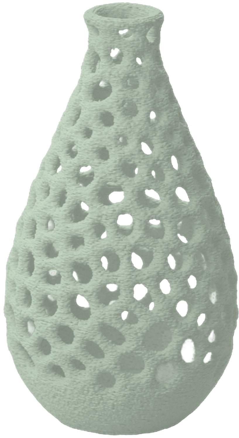 Layvo LIVA Vaas - Salie - D15 x H25 cm - droogbloemen vaas - organische vaas - gerecycled plastic