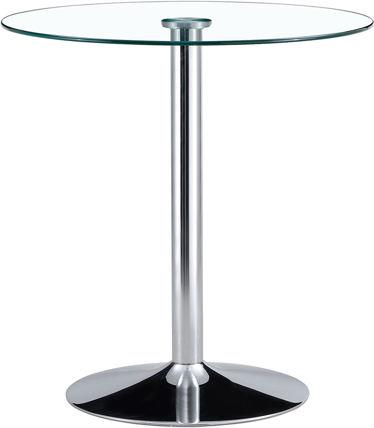 SONNENH Bartafel - Glazen blad met metalen voet - 89 x 89 x 92 cm - Transparant/zilverkleurig